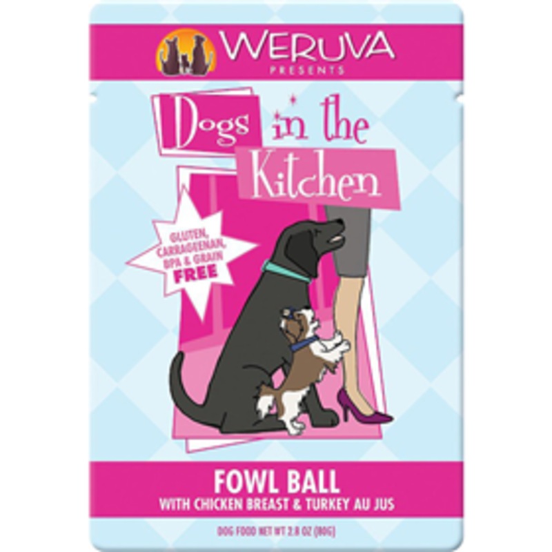WERUVA Dogs In The Kitchen Fowl Ball Chicken Breast Pouch 2.8oz