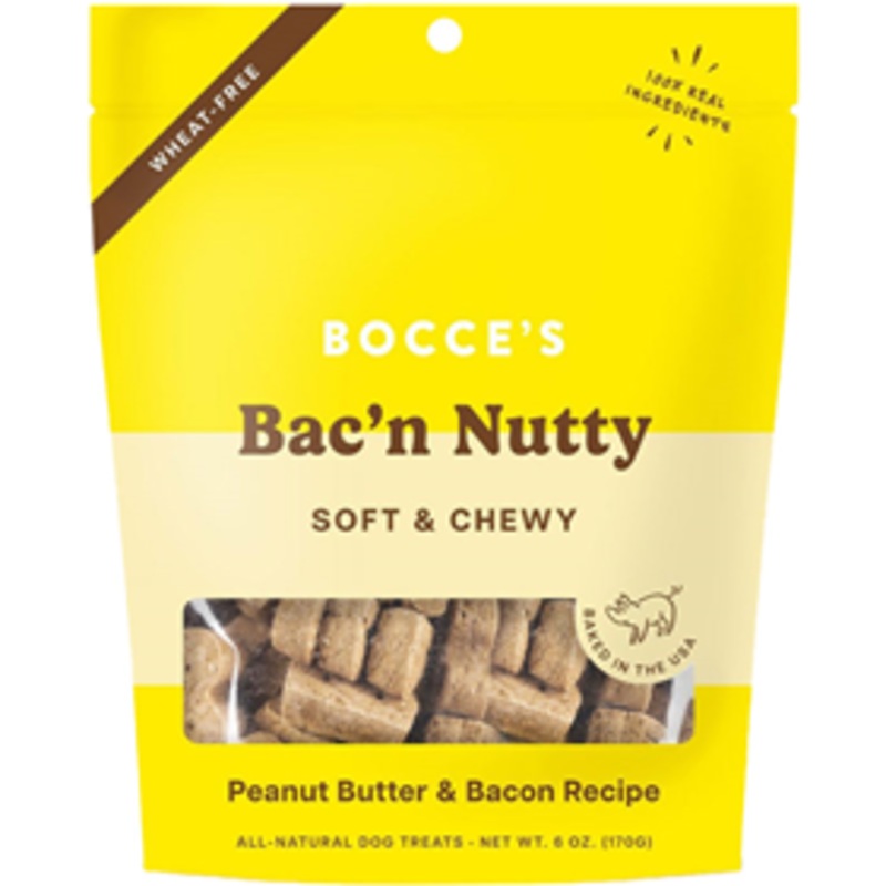 Bocce’s Bac’n Nutty Soft & Chewy Treats 6 oz