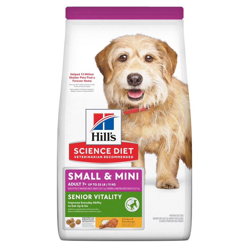 Hill’s Science Diet Adult 7+ Senior Vitality Small and Mini Dry Dog Food 1.58kg