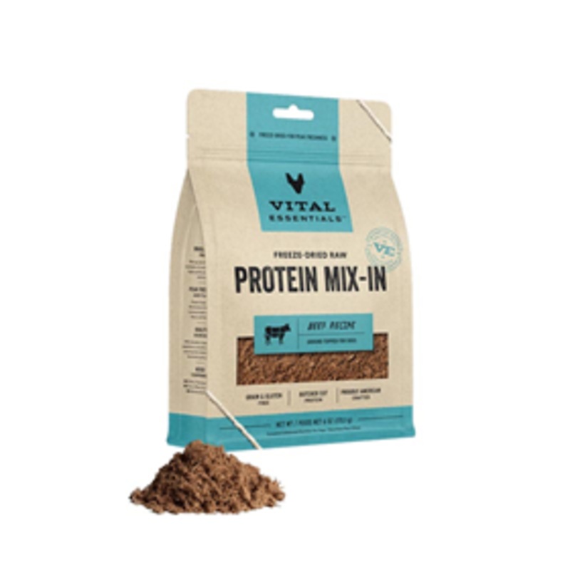 Vital Essentials Freeze-Dried Raw Protein Mix-In Beef Recipe Ground Topper for Dogs 6 oz.