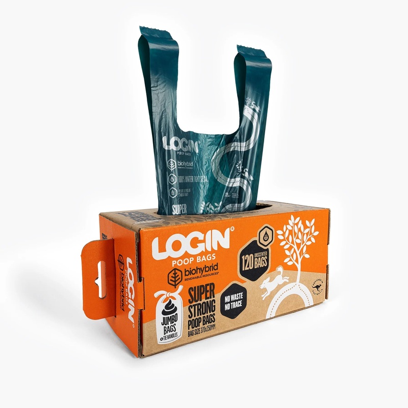 LOGIN Biohybrid Jumbo Poop Bags with Handles