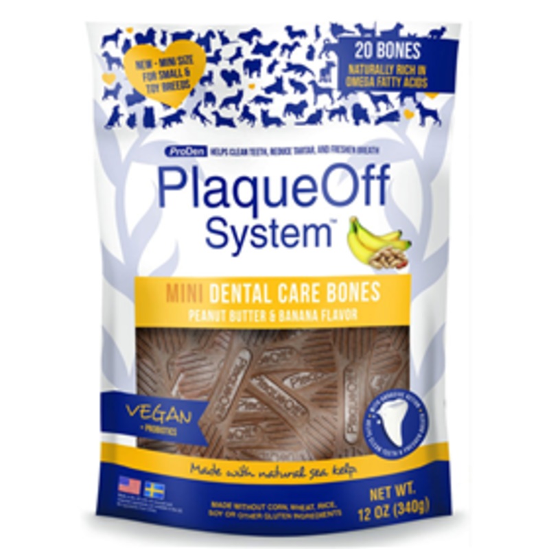 ProDen PlaqueOff System Mini Dental Care Bones Peanut Butter & Banana 12oz
