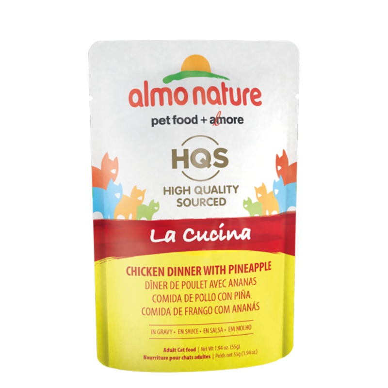 Almo Nature HQS La Cucina Chicken Dinner With Pineapple In Gravy Wet Cat Food Packets