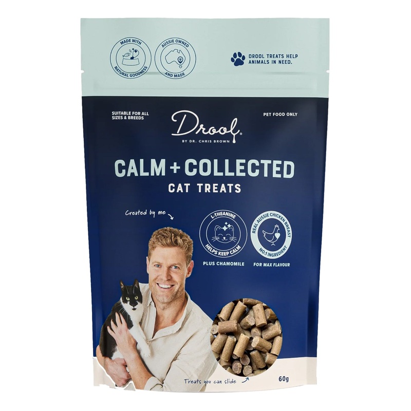 Drool by Dr Chris Brown Calm + Collected Cat Treats 60g