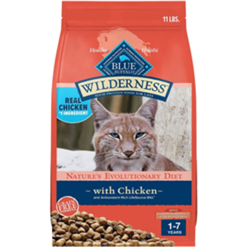 Blue Buffalo Wilderness Indoor Hairball & Weight Control Chicken Recipe Dry Cat Food 11 lbs