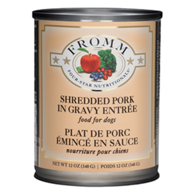 Fromm Four-Star Nutritionals Shredded Pork in Gravy Wet Dog Food 12oz.