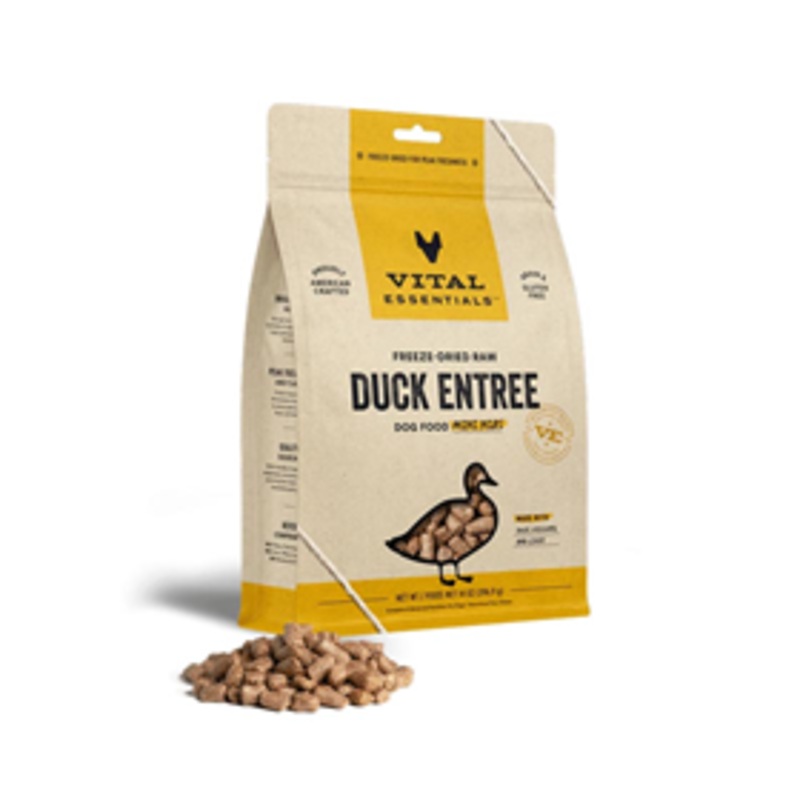 Vital Essentials Freeze-Dried Raw Duck Entree Dog Food Mini Nibs 14 oz.
