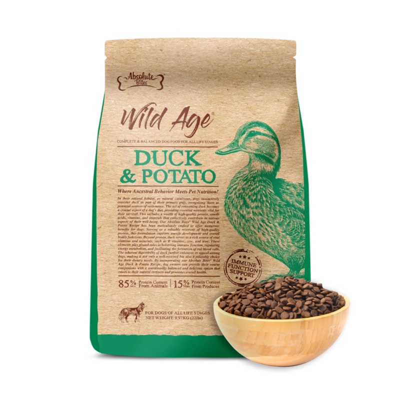 Absolute Bites Wild Age Dog Duck & Potato Complete & Balanced For All Life Stages 22lbs