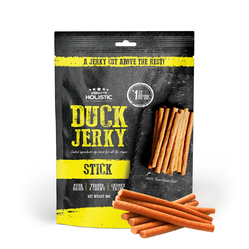 Absolute Holistic Dog Treats Duck Jerky Stick 100g