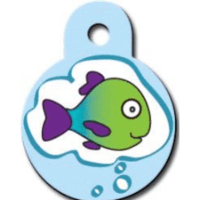 I.D Tag Fishy Blue Circle Small 2.1×2.3cm