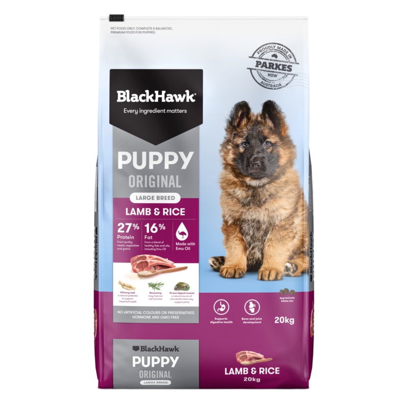 Black Hawk Original Puppy Lamb and Rice Large Breed Dry Dog Food 20kg