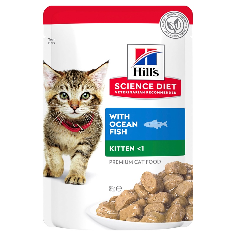 Hill’s Science Diet Kitten Ocean Fish Pouch Cat Food 85g x 12