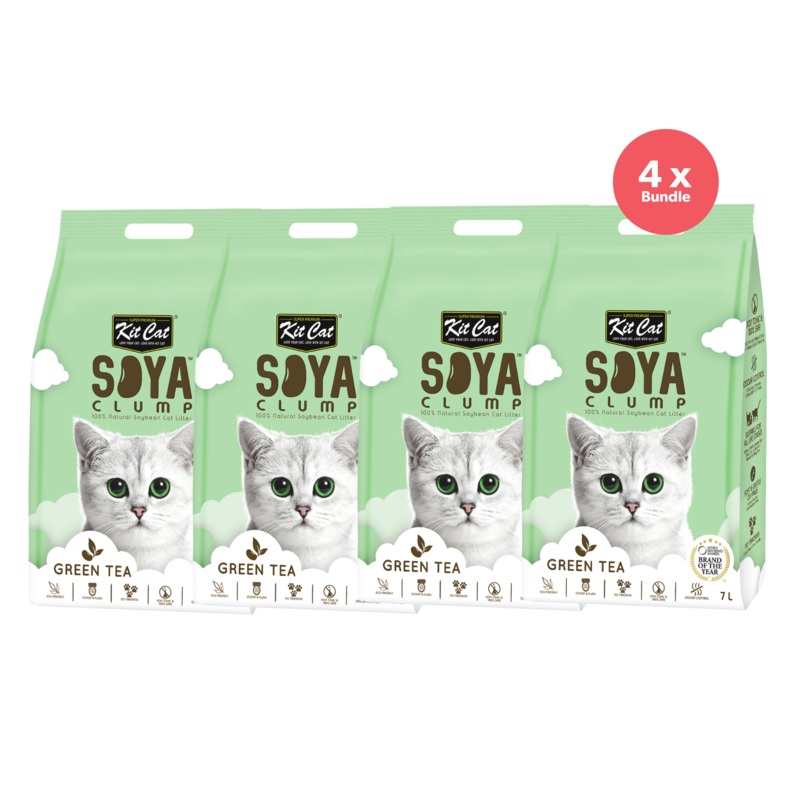 Kit Cat Soya Clumping Cat Litter Green Tea 7L x 4