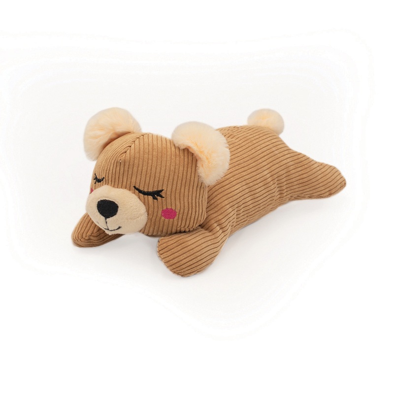 ZippyPaws Snooziez with Shhhqueaker Bear Dog Toy