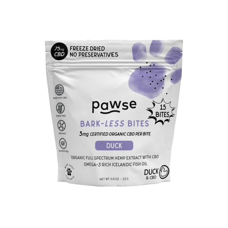 Pawse Bark-Less Bites Duck (5 MG CBD Per Bite) – For All Pets