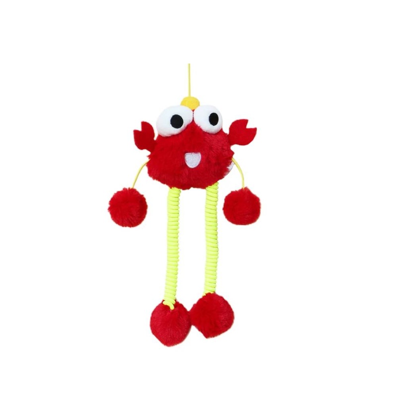 TANU Hanging Elastic Cat Teaser Toy – Red Crab