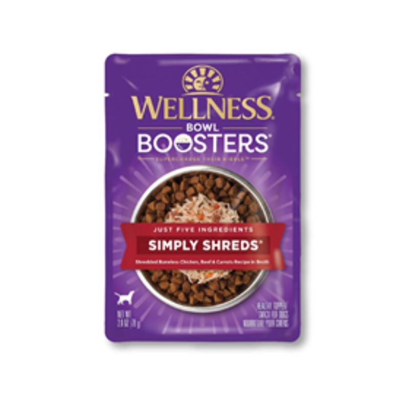 Wellness Bowl Boosters Simply Shreds Chicken, Beef & Carrots Recipe 2.8 oz. Pouch