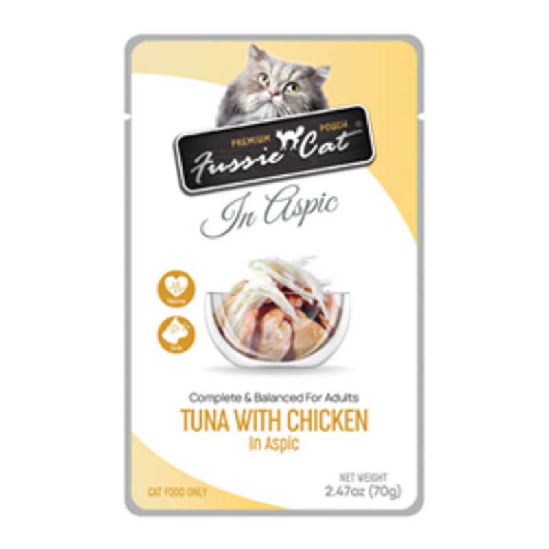 Fussie Cat Premium Pouches Tuna & Chicken in Aspic 2.47oz