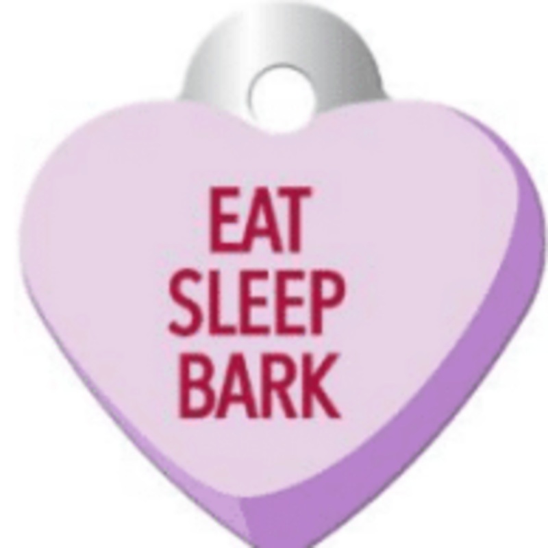 I.D Tag Small Heart Eat Sleep Bark 2.5×2.7cm