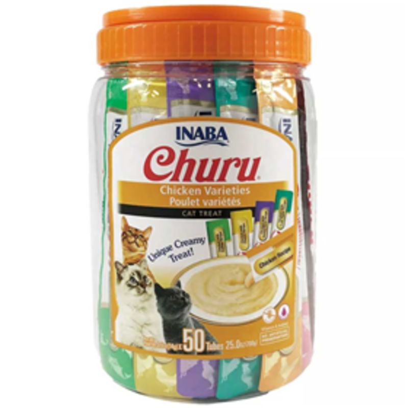 Inaba Churu Puree Cat Treats Chicken Variety Pack  50ct
