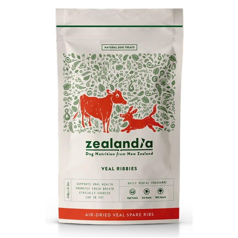 Zealandia Dog Nutrition from New Zealand – Air-Dried Veal Ribbies 150g