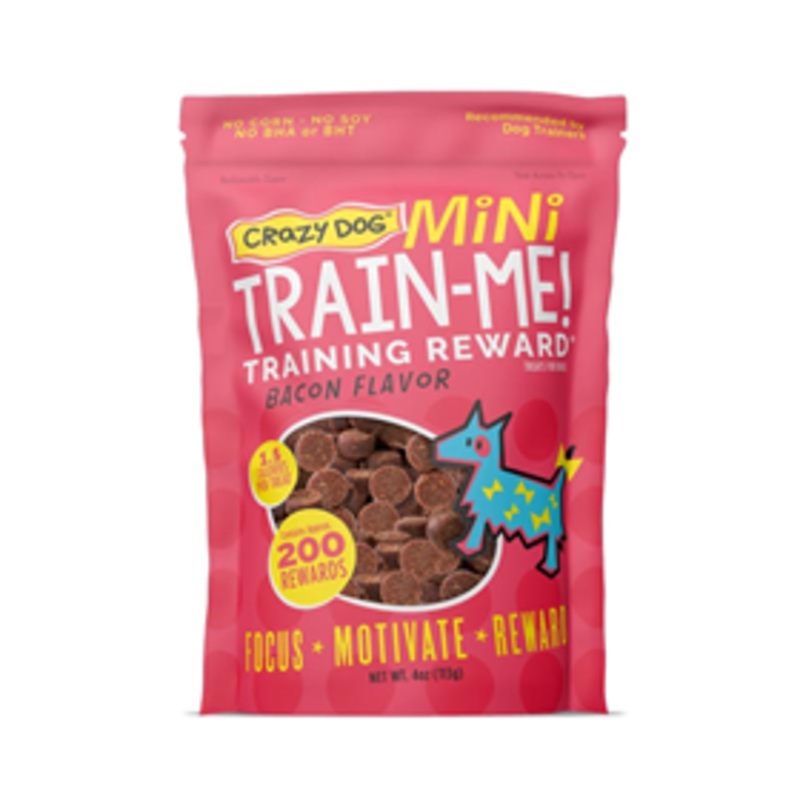 Crazy Dog TRaiN-Me! Grain Free Mini Treats for Dogs Bacon 4 oz.