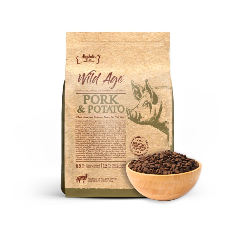 Absolute Bites Wild Age Dog Pork & Potato Complete & Balanced For All Life Stages 3.3lbs