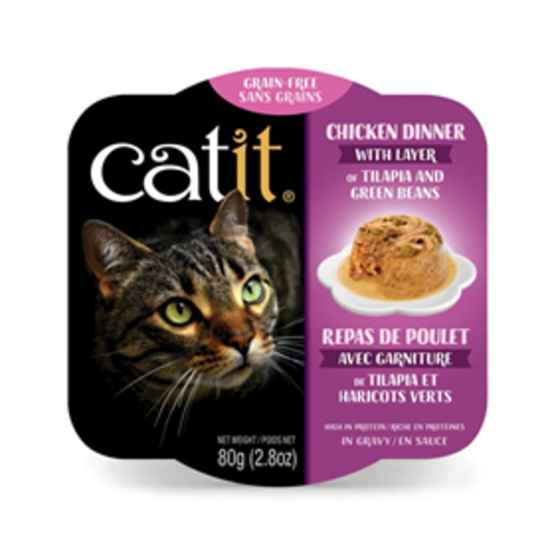 Catit Chicken Dinner with Layer of Tilapia & Green Beans 2.8 oz.