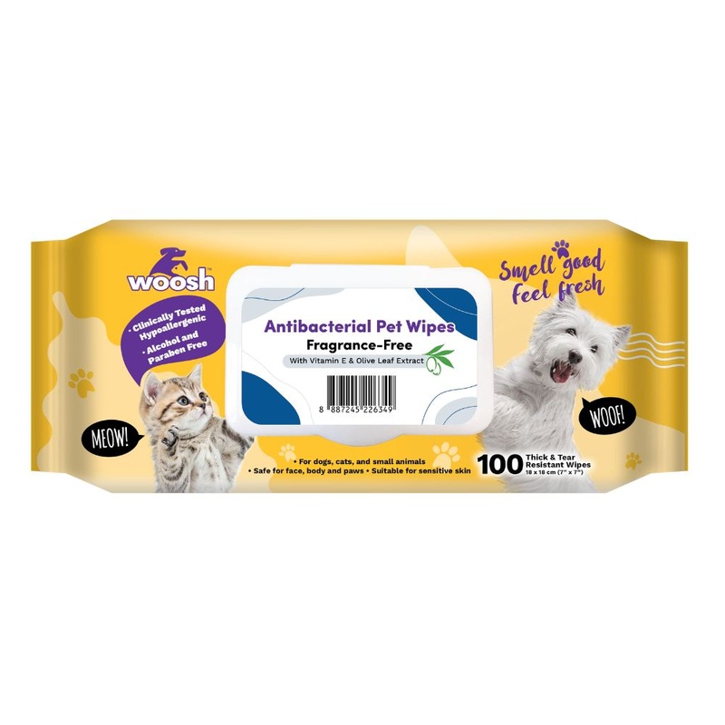 *DONATION TO LOVE KUCHING PROJECT* Woosh Pet Wipes Antibacterial – Fragrance-Free 100sheets