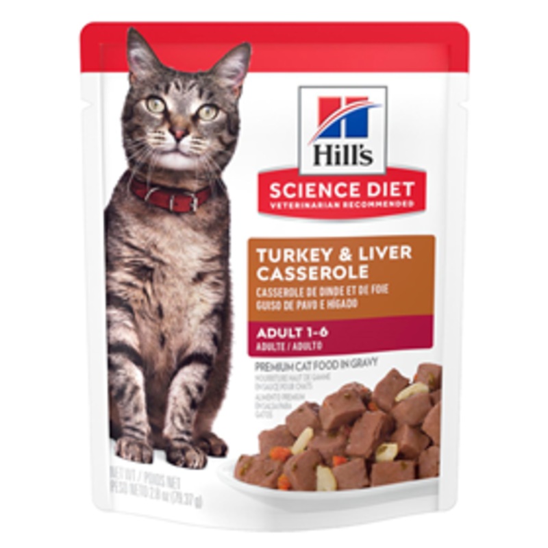 Hill’s Science Diet Adult Turkey & Liver Casserole Cat Food 2.8 oz.