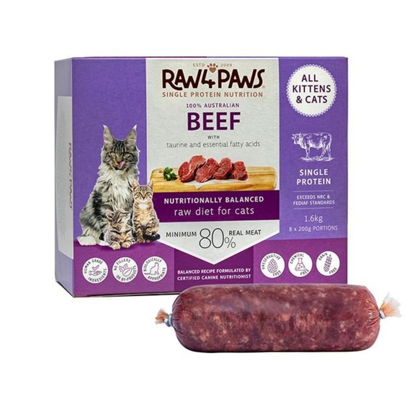 Raw4Paws Beef Raw Diet for Cats (Frozen – Pickup Only)