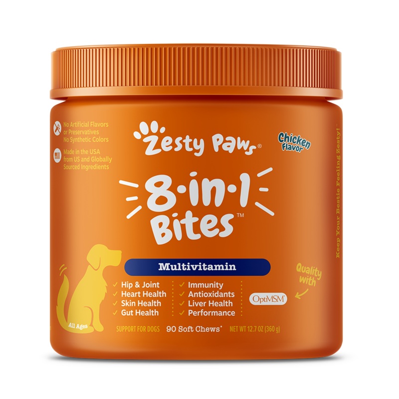 Zesty Paws Dog 8-in-1 Multifunctional Bites Chicken 90soft chews