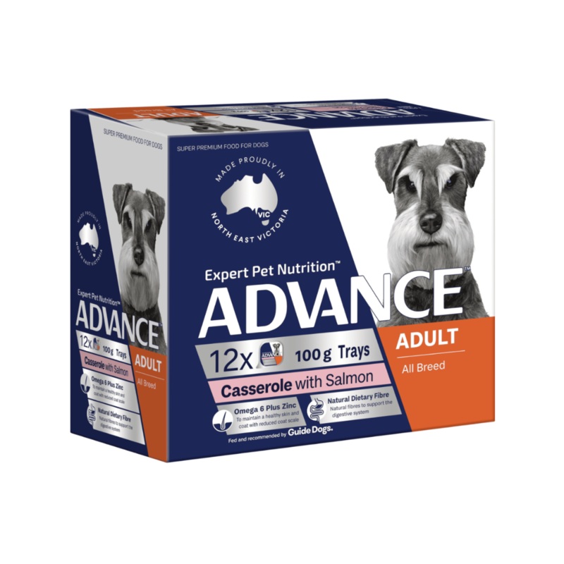 Advance Casserole with Salmon Adult Dog Wet Food 100g Trays