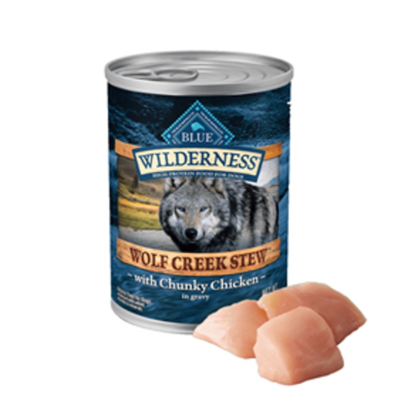 Blue Buffalo Blue Wilderness Wolf Creek Stew Chunky Chicken Stew in Gravy 12.5 oz.