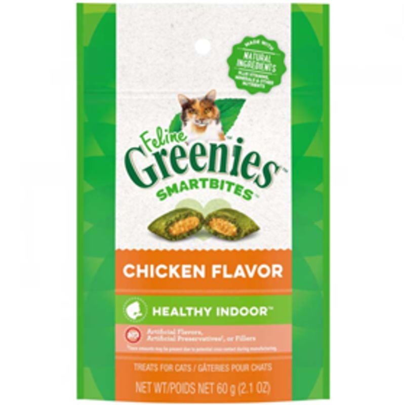 Feline Greenies Smartbites Chicken Flavor Healthy Indoor Treats for Cats