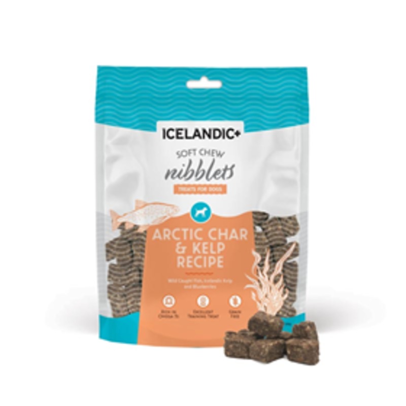 Icelandic+ Soft Chew Nibblets Treats for Dogs Arctic Char & Kelp Recipe 2.25 oz.