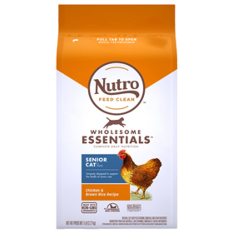 Nutro Wholesome Essentials Senior Farm-Raised Chicken & Brown Rice Recipe Cat Food 5 lbs.