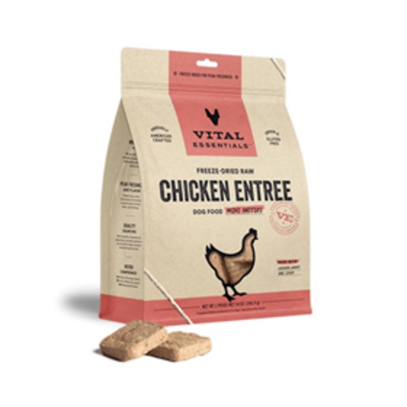 Vital Essentials Freeze-Dried Raw Chicken Entree Dog Food Mini Patties 14 oz. Bag