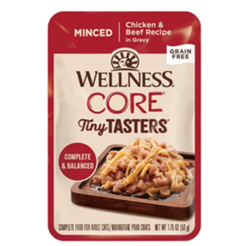 Wellness CORE Tiny Tasters Minced Chicken & Beef Recipe for Cats 1.75 oz.