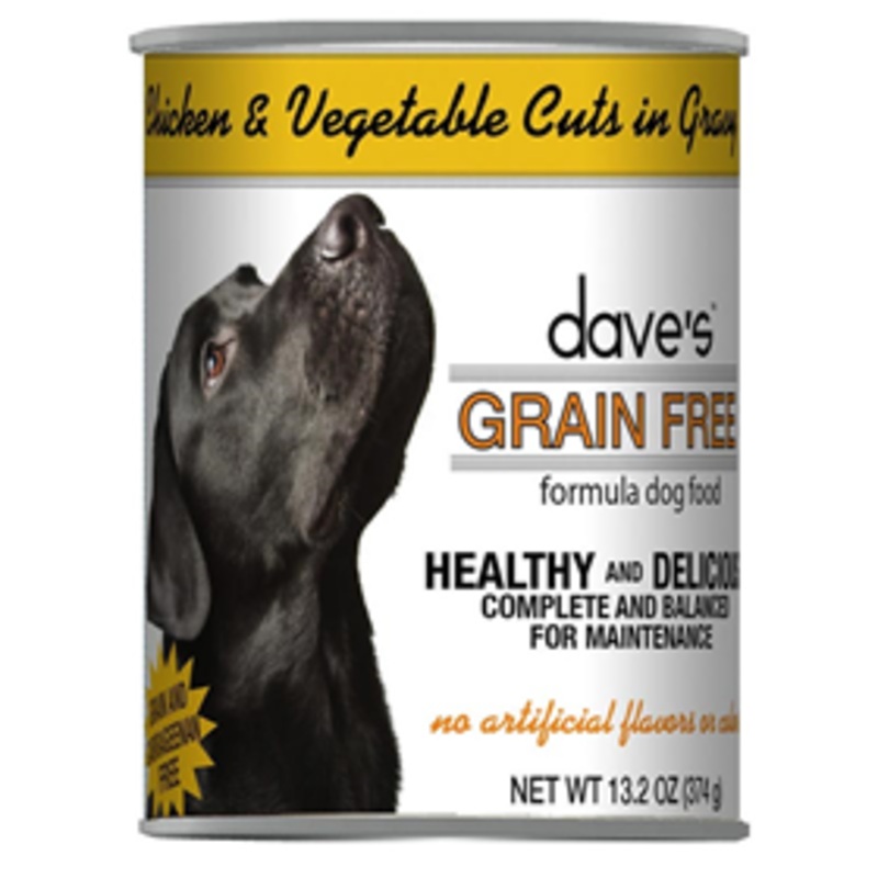 Daves Grain-Free Chicken & Vegetable Cuts in Gravy Can Food for Dogs 13.2 oz.