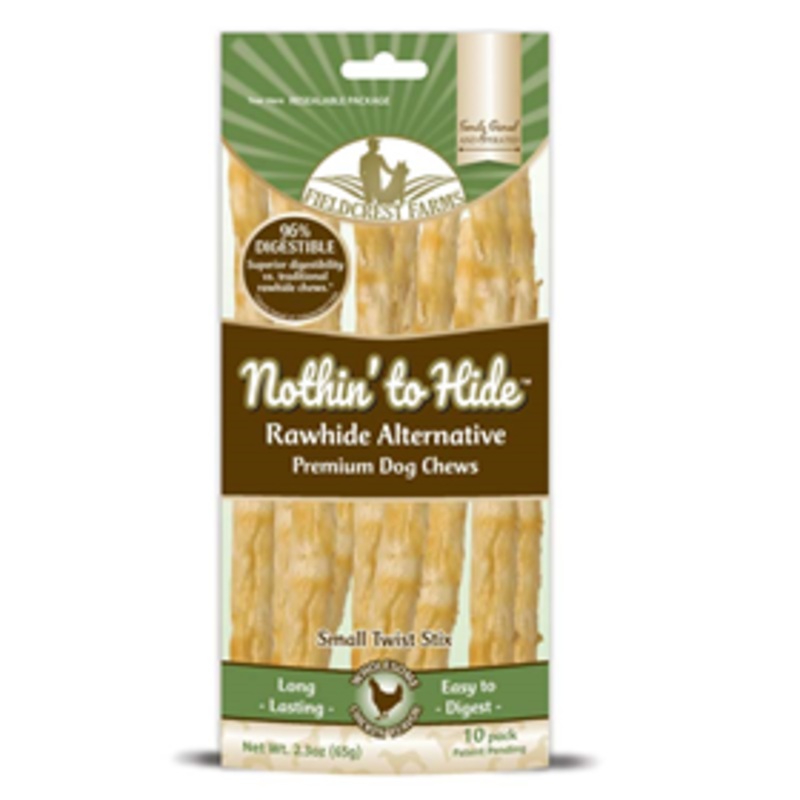 Fieldcrest Farms Nothin’ to Hide Small Twist Stix Chicken Flavor 10 pack