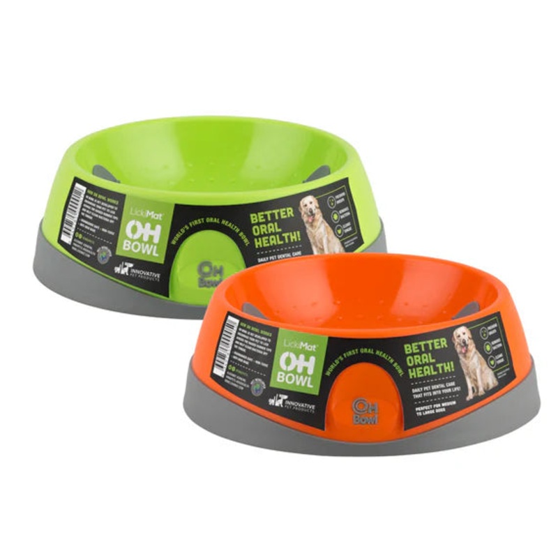 LickiMat OH Bowl for Dogs|Small|Medium|Large|Green|Orange