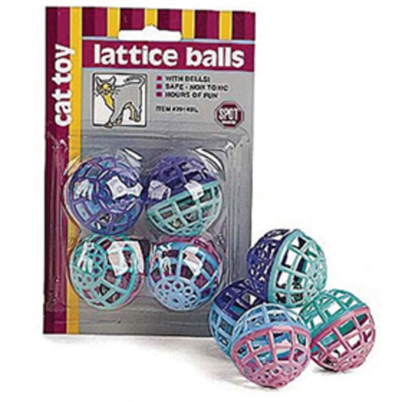 Spot Lattice Balls with Bell 4 Pack