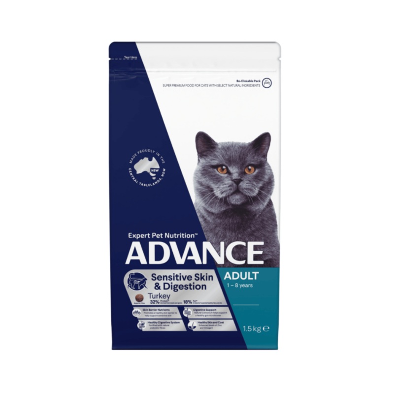 Advance Sensitive Skin & Digestion Turkey Adult Cat Dry Food