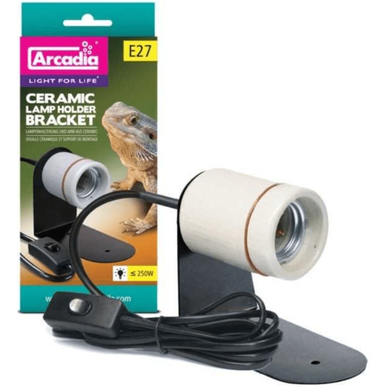 Arcadia Ceramic Lamp Holder & Bracket E27 <250w