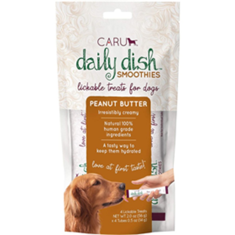 CARU Daily Dish Smoothies Lickable Treats for Dogs Peanut Butter 4 ct.