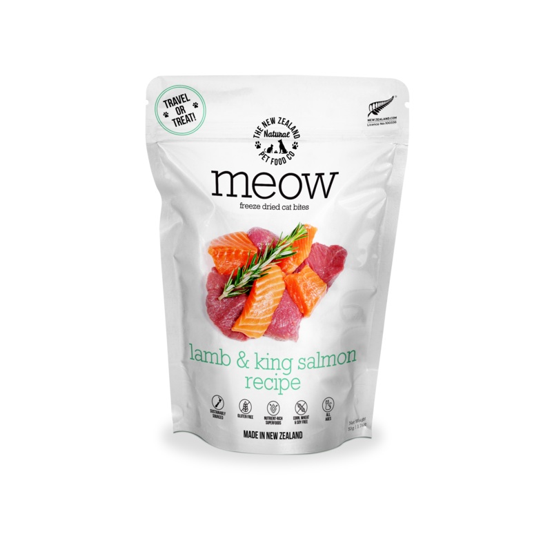 New Zealand Naturals Meow Freeze Dried Cat Treat Lamb & Salmon 50g