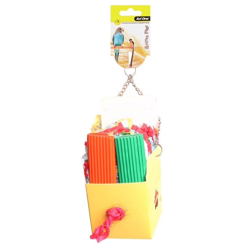 Avi One Bird Toy Box with Paper and Popsicles