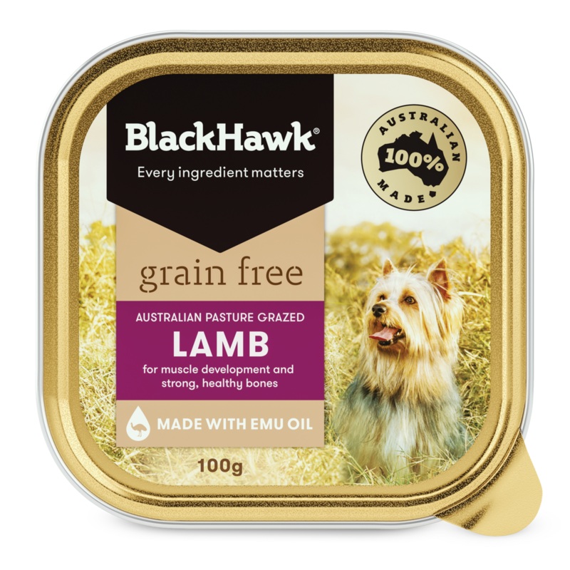 Black Hawk Grain Free Adult Lamb Wet Dog Food 100g x 9