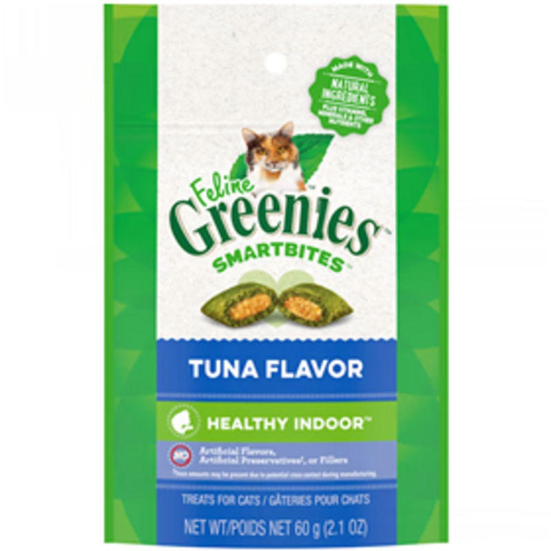 Feline Greenies Smartbites Tuna Flavor Hairball Control